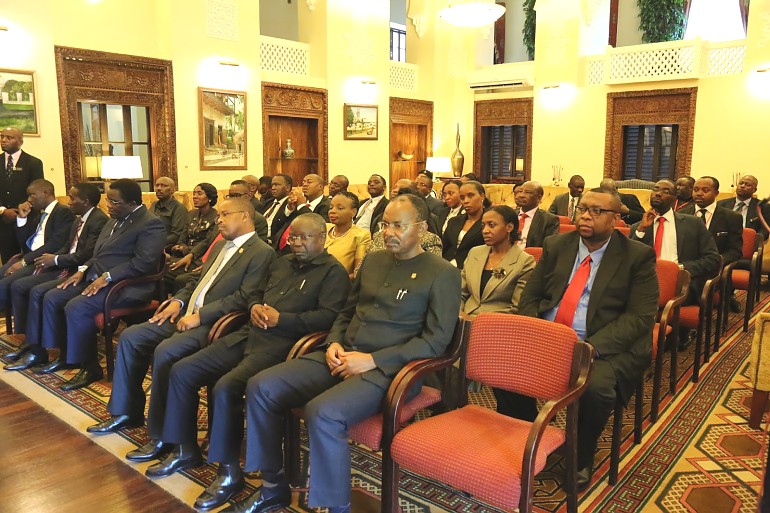 Sehemu ya Viongozi waliohudhuria hafla hiyo, ikulu jijini Dar es Salaam